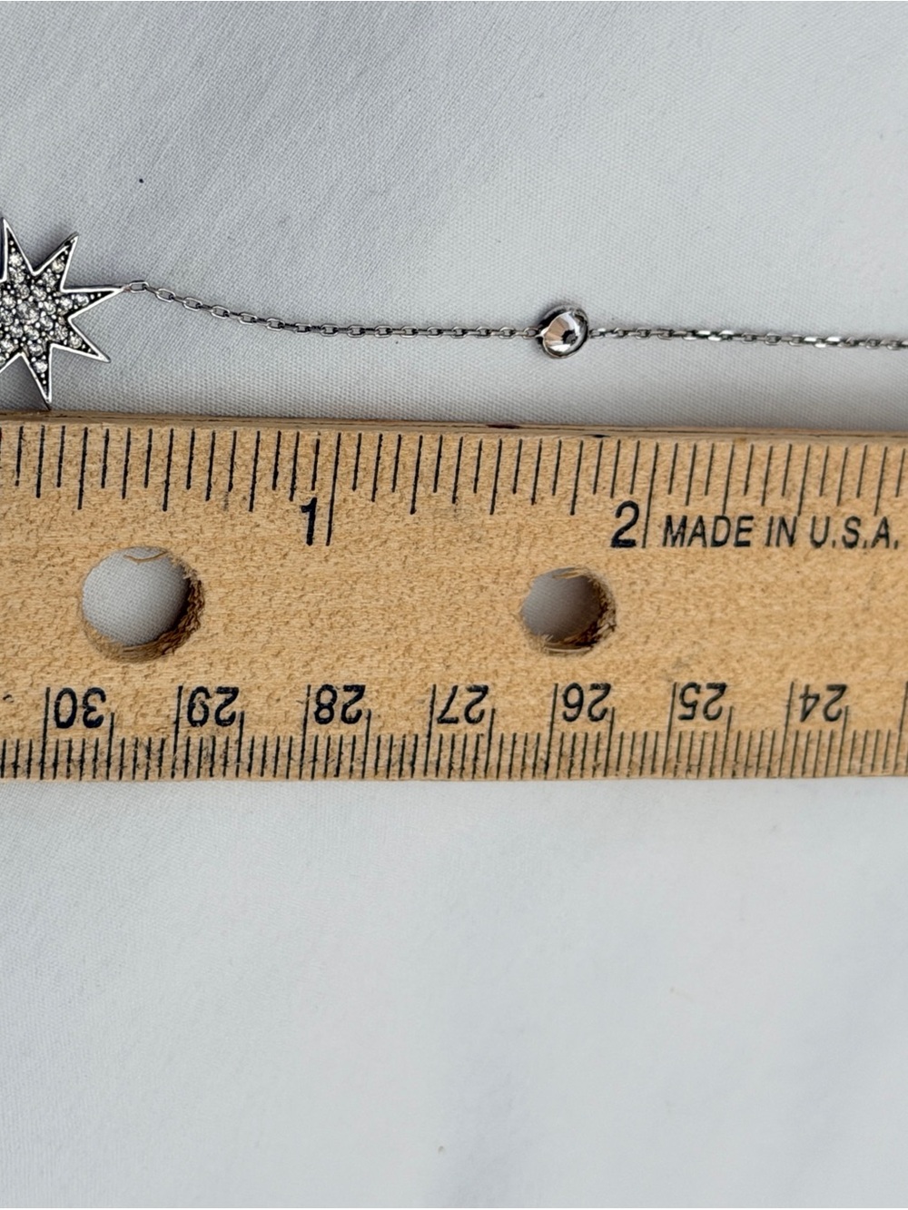 Ulu Sterling Silver Starburst 15” Lariat Necklace Rock Crystal 90s Bling - Picture 11 of 12